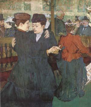 Henri de toulouse-lautrec Two Women Dancing at the Moulin Rouge (mk09) oil painting picture